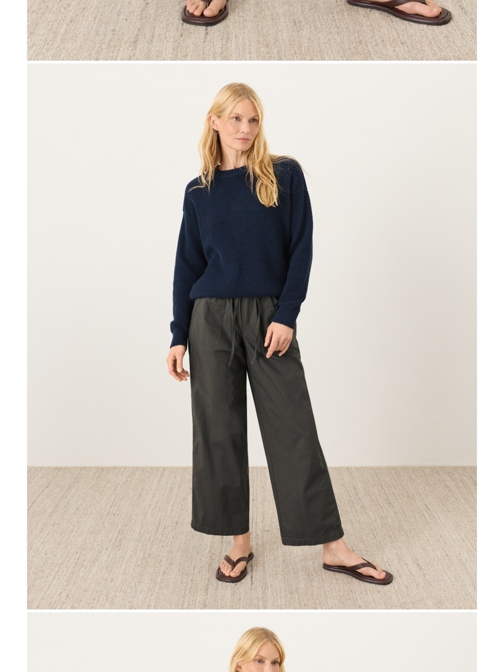 Cotton Poplin Wide Leg Pant 26" Inseam NWT